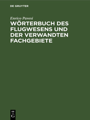 cover image of Wörterbuch des Flugwesens und der verwandten Fachgebiete